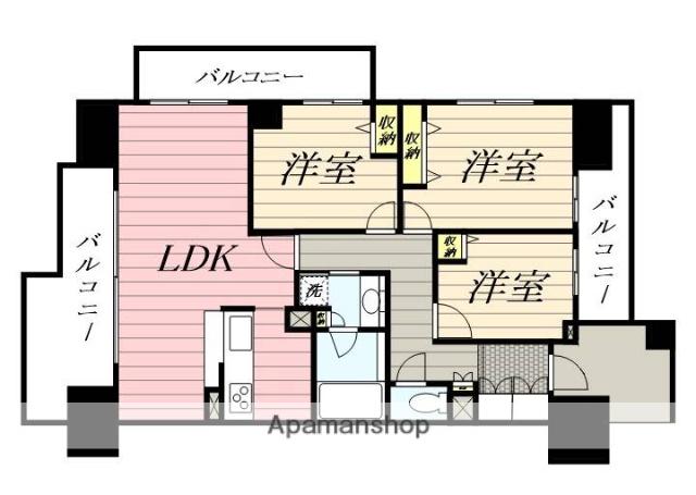 HF辻堂レジデンス(3LDK/12階)の間取り写真