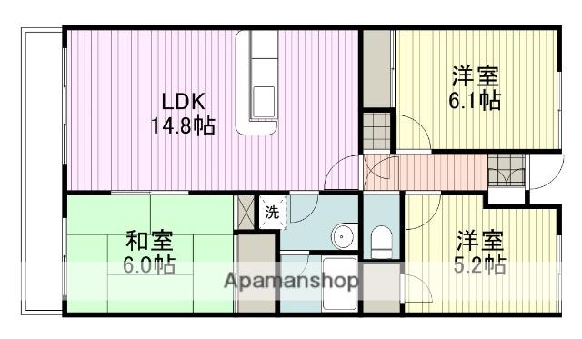 ディアパーク杉田南(3LDK/1階)の間取り写真
