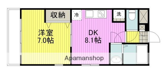 NOLIAR本郷台(1DK/1階)の間取り写真