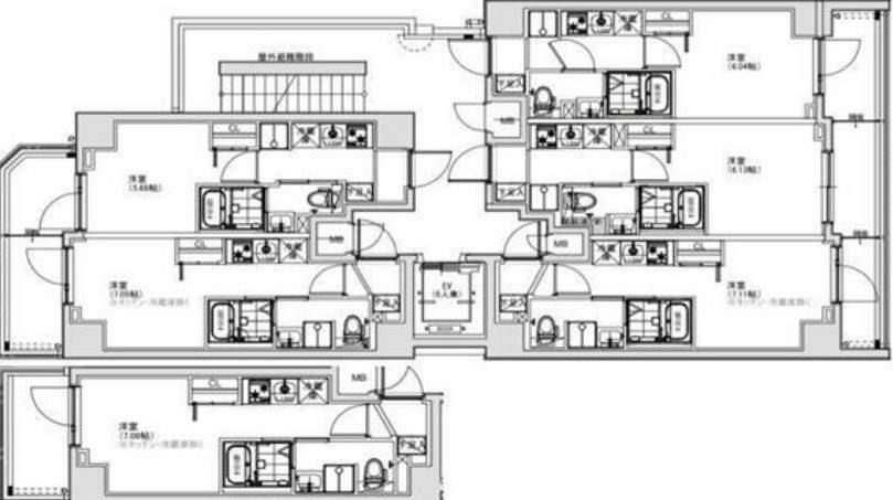 S-RESIDENCE横濱阪東橋(ワンルーム/7階)の間取り写真