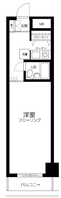 コスモ伊勢佐木長者町(1K/4階)の間取り写真