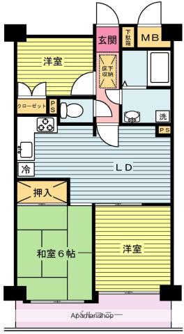 グランイーグル川崎駅前通(3LDK/4階)の間取り写真