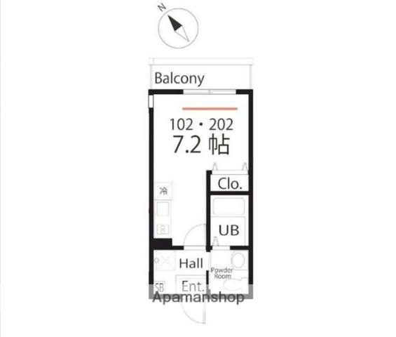 ハーミットクラブハウスNAGATSUTA(ワンルーム/3階)の間取り写真