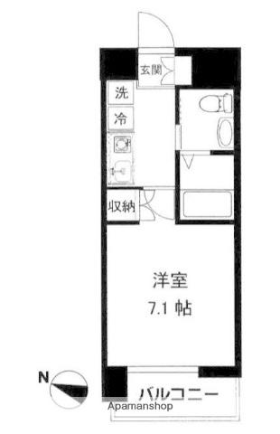 アース湘南台(1K/3階)の間取り写真