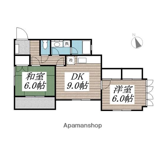 トレド原宿B棟(2DK/1階)の間取り写真