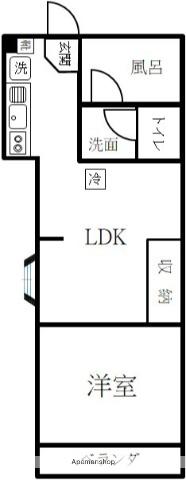 ライフピアモア平塚(1LDK/3階)の間取り写真
