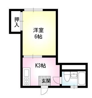 ヴァンベール鎌倉(1K/2階)の間取り写真