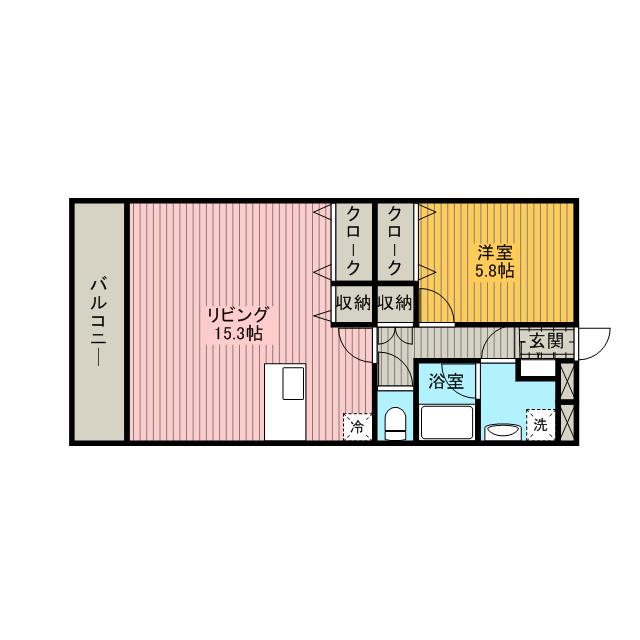ベルフルール(1LDK/1階)の間取り写真
