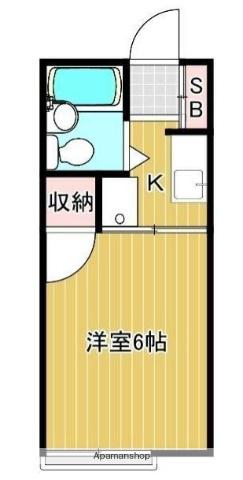 相沢ハイツ(1K/2階)の間取り写真