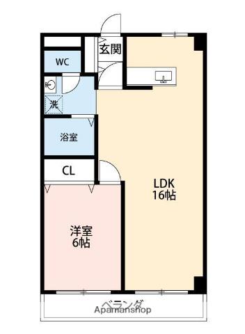 ナカマチビル(1LDK/2階)の間取り写真