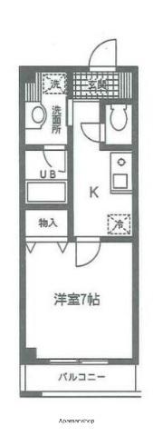 クレールメゾンA号棟(1K/1階)の間取り写真