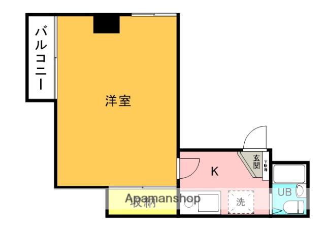 英ビル(1K/2階)の間取り写真
