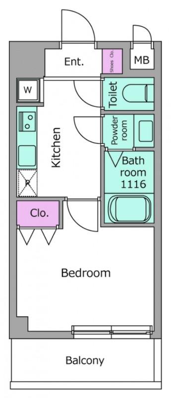 LOCS YOKODAI(1K/3階)の間取り写真