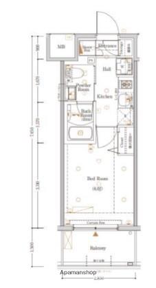 LOG横浜伊勢町(1K/3階)の間取り写真