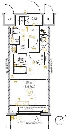 RELUXIA GRANDE 横濱吉野町(1K/2階)の間取り写真