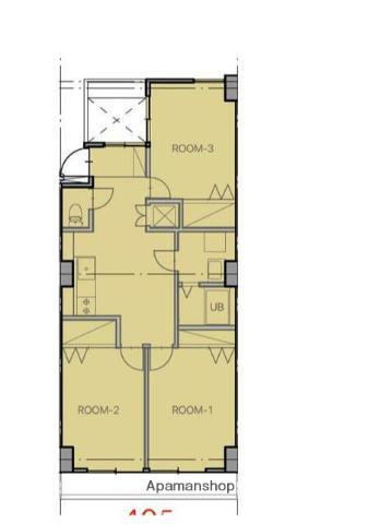 鹿島田ハウス(3DK/4階)の間取り写真
