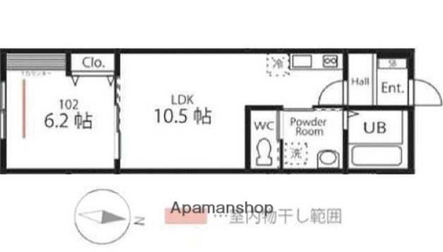 ハーミットクラブハウストゥギャザーリヒト(1LDK/1階)の間取り写真