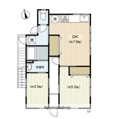 アークⅡ(ワンルーム/1階)の間取り写真