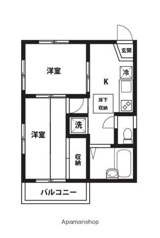 高座渋谷第14レジデンス(2K/2階)の間取り写真