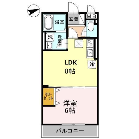 カリーサビラー(1DK/1階)の間取り写真