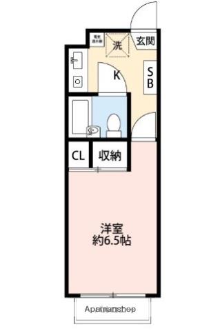 メゾン三山(1K/1階)の間取り写真