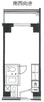 ルクレ青葉台(ワンルーム/2階)の間取り写真