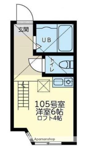 ユナイト浅田フランチェスカ(ワンルーム/1階)の間取り写真