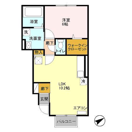 リバレイン(1LDK/1階)の間取り写真