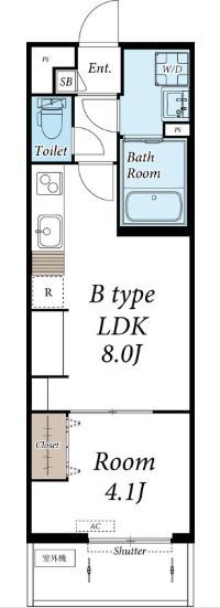 リブリ・相模大野4(1LDK/1階)の間取り写真