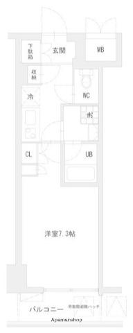 TLRレジデンス町田(1K/4階)の間取り写真