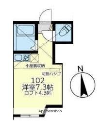 ユナイト石川町スウィートインペリアル(ワンルーム/1階)の間取り写真