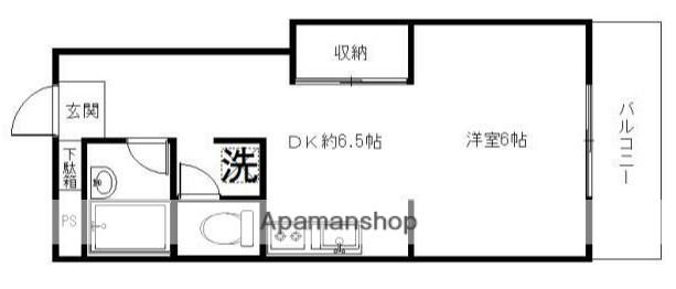 持丸ハイツ(1DK/2階)の間取り写真