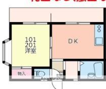 レオパレス衣笠第16(1DK/2階)の間取り写真