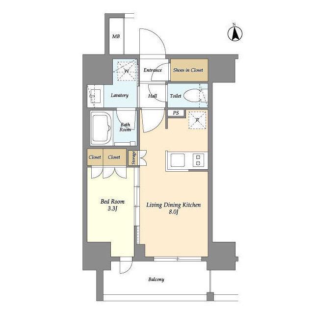 シーズンフラッツ大森北(1LDK/14階)の間取り写真