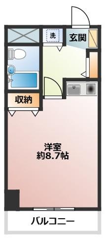 ソルナシェンテ堀内(ワンルーム/4階)の間取り写真