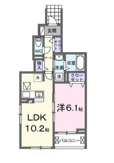 レジデンスM(2LDK/2階)の間取り写真