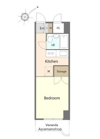 スカイパレス町田(1K/4階)の間取り写真