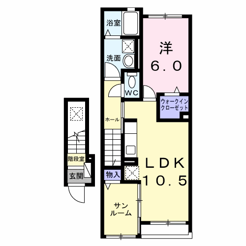 グレースヒル(1LDK/2階)の間取り写真
