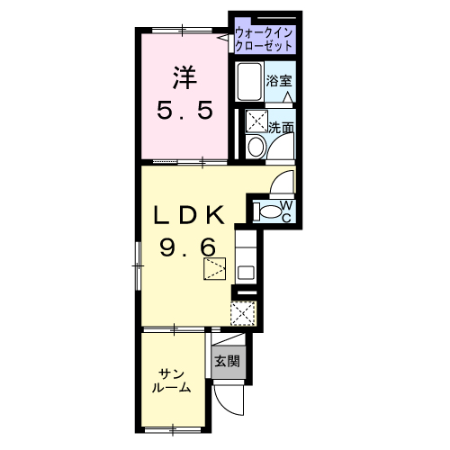 グレースヒル(1LDK/1階)の間取り写真