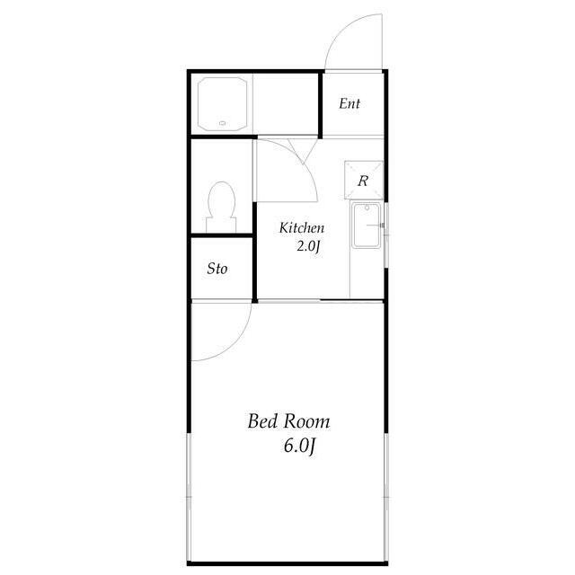 新大津ハイツ(1K/2階)の間取り写真
