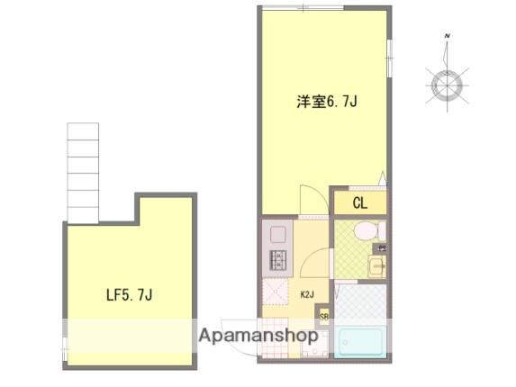 オデッセイ10(1K/1階)の間取り写真