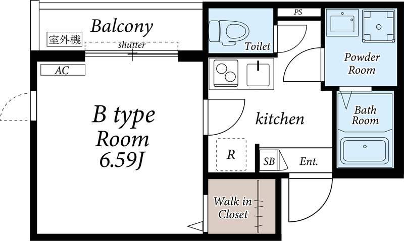リブリ 花水木 DREI(1K/1階)の間取り写真