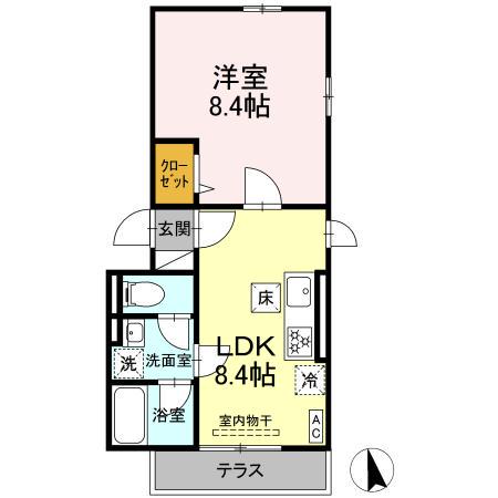 MAESTRO (1LDK/1階)の間取り写真