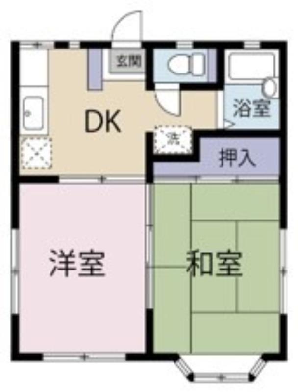 クロノス保土ヶ谷西(2DK/1階)の間取り写真