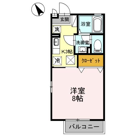 ハイム安井伍番館(1K/1階)の間取り写真