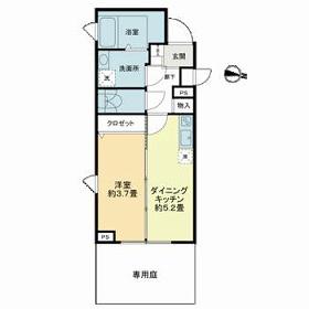 クラリティア池上(1DK/1階)の間取り写真