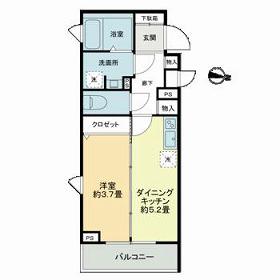 クラリティア池上(1DK/5階)の間取り写真