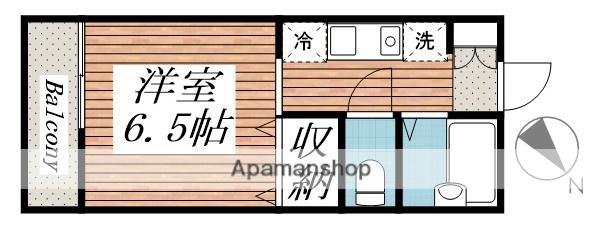 パークヨコチョー(1K/2階)の間取り写真