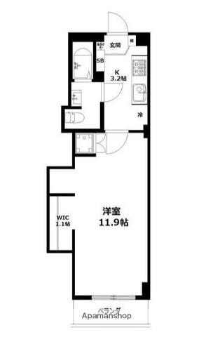 ホワイトビル(1K/4階)の間取り写真