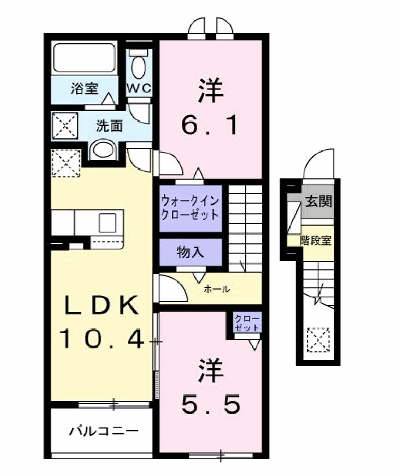 ファインブルク・K Ⅲ(2LDK/2階)の間取り写真